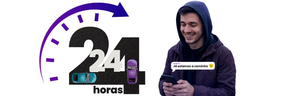 Representação visual de assistência disponível 24 horas